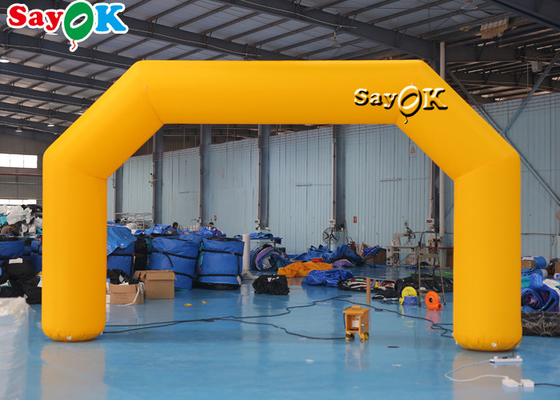 ผ้าใบกันน้ำ PVC PVC แบบกำหนดเองสีเหลือง, การพิมพ์โลโก้ Inflatable Race Arch