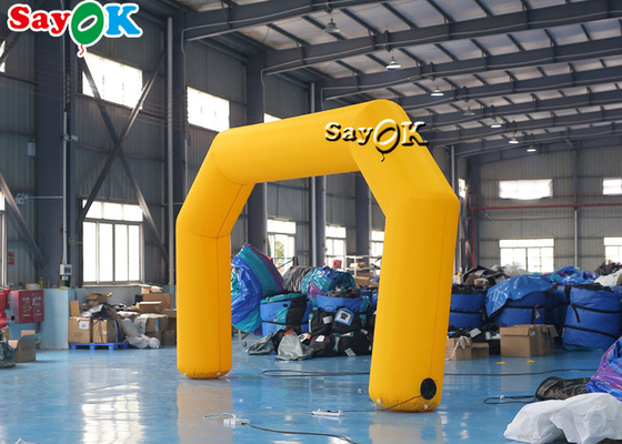 ผ้าใบกันน้ำ PVC PVC แบบกำหนดเองสีเหลือง, การพิมพ์โลโก้ Inflatable Race Arch