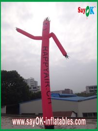Inflatable Wiggle Man Custom Logo นักเต้นเป่าลมเป่าลมทนทาน Pink Waving Man สำหรับการเปิดงาน