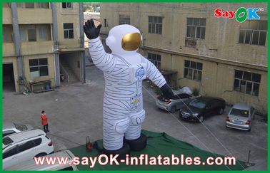 4m Oxford Cloth Holiday Holiday Inflatables นักบินอวกาศสีขาวสำหรับการโฆษณา