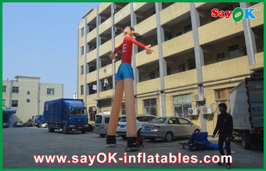 พองโบกคนสีแดงการ์ตูนโฆษณานักเต้นอากาศพิมพ์สูง 5 เมตรที่น่าสนใจสำหรับซุปเปอร์มาร์เก็ต