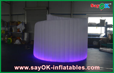 Photo Booth Led Lights Spiral Advertiaing Inflatable Photobooth สีขาวแบบพกพาพร้อมผ้าอ๊อกซ์ฟอร์ด