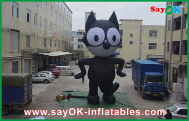 ยักษ์ 6m การ์ตูน Inflatable Cat โฆษณาเชิงพาณิชย์สำหรับกลางแจ้ง