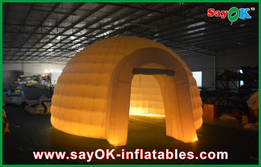 โดมเต็นท์เป่าลมงานแต่งงานกลางแจ้งเต็นท์ลมเป่าลม Moblie Led Semicircle Inflatable Camping Tent