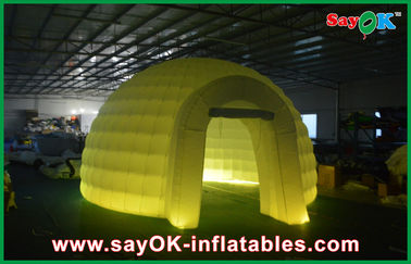 โดมเต็นท์เป่าลมงานแต่งงานกลางแจ้งเต็นท์ลมเป่าลม Moblie Led Semicircle Inflatable Camping Tent