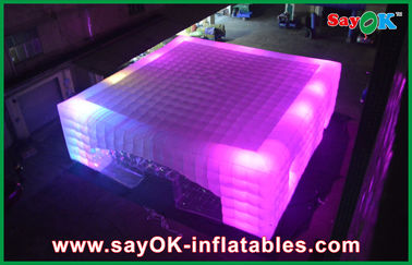 ไนต์คลับเป่าลม OEM Led Cube Giant Inflatable Air Tent สำหรับงานแสดงสินค้า 14 X 14 ม