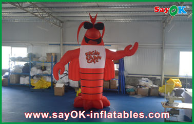 เสื้อผ้า Oxford แบบยาว 4 เมตร Red Custom Inflatable Products รุ่น Langouste Figure For Advertisement