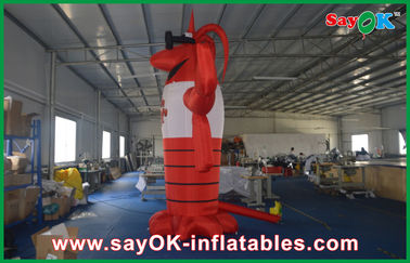 เสื้อผ้า Oxford แบบยาว 4 เมตร Red Custom Inflatable Products รุ่น Langouste Figure For Advertisement