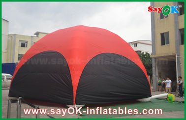 Air Tent Camping DIA 10m Outdoor พิมพ์เต็นท์แมงมุมเป่าลมพร้อมพิมพ์ผนังสี่ด้าน