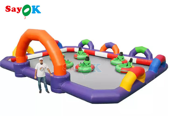 เกมเป่าลมกลางแจ้ง 4x4m Giant Tarpaulin Inflatable Bumper Track สำหรับเกมกีฬา