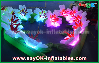 ปาร์ตี้ตกแต่งไฟทำให้พองนำดอกไม้โซ่ผ้า Oxford ดอกไม้ทำให้พองด้วยไฟ LED