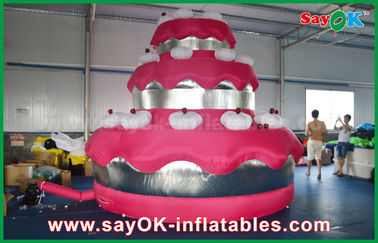 โปรโมชั่น Red Custom Inflatable Products เค้ก Giant Cake Party / Birthday Decoration