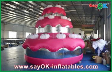 โปรโมชั่น Red Custom Inflatable Products เค้ก Giant Cake Party / Birthday Decoration