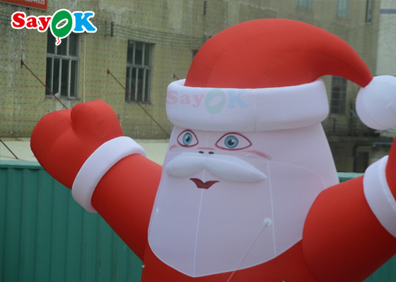 ความบันเทิง 6m PVC Inflatable Christmas Santa Claus Yard Decorations