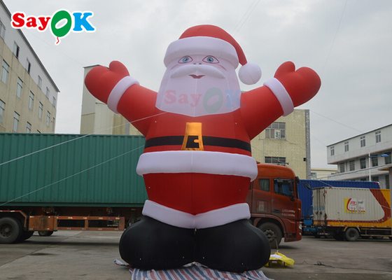 ความบันเทิง 6m PVC Inflatable Christmas Santa Claus Yard Decorations