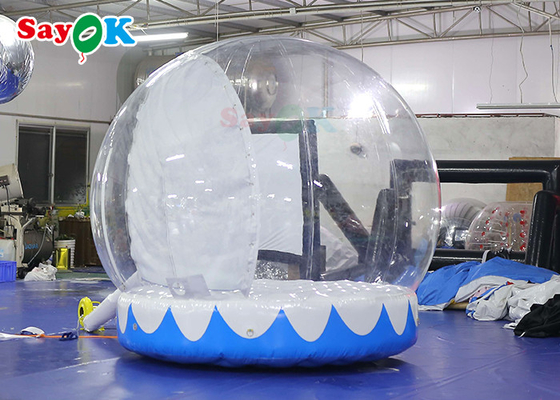 0.6mm PVC Inflatable Yard Decorations พื้นหลังคริสต์มาสผนังมนุษย์ Snow Globe Photo Booth
