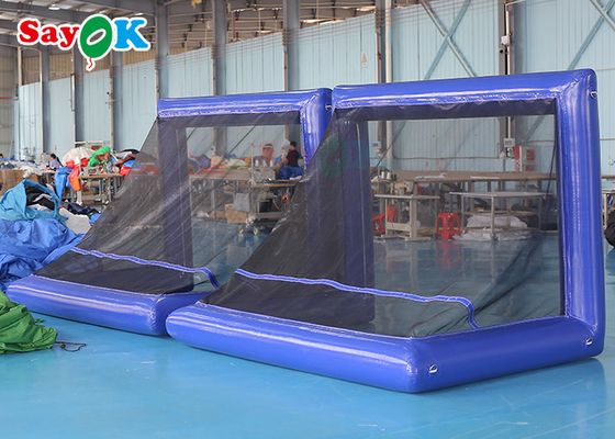 SAYOK 2.6x2m มือถือที่สะดวกกลางแจ้ง Fast Inflatable Closed Air Soccer Gantry เกมเบสบอลทำให้พอง
