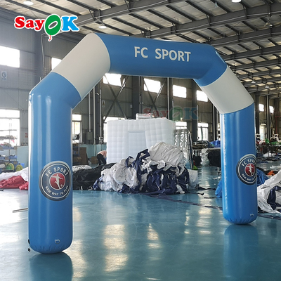 3x2.5m Inflatable Start Finish Arch Inflatable Entrance Arch สีฟ้าและสีขาว