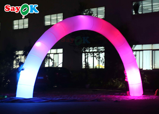 PVC Inflatable Archway ประตู Decors Santa สร้างขึ้นในไฟ LED Tethers Stakes Yard Lawn Patio ในร่ม
