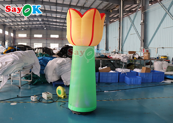 ยักษ์ 3 มิติพองไฟ LED ดอกไม้ของเล่นสร้างแบบจำลองการโฆษณาดอกไม้เชื้อราที่กำหนดเอง