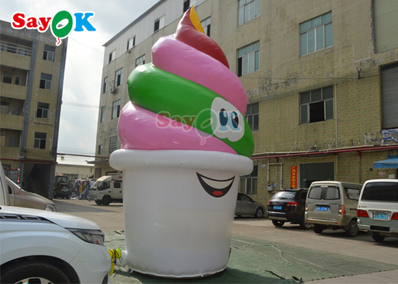 โมเดลไอศกรีมเป่าลมขนาด 5 ม. แบบกำหนดเองสำหรับการโฆษณากลางแจ้งในเทศกาล