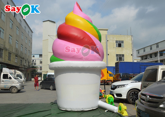 โมเดลไอศกรีมเป่าลมขนาด 5 ม. แบบกำหนดเองสำหรับการโฆษณากลางแจ้งในเทศกาล