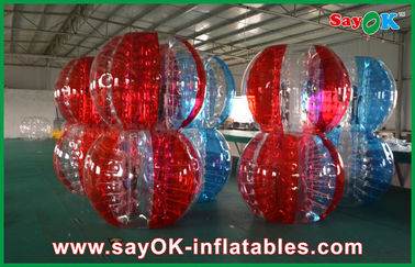 เกมสวนทำให้พองสีแดงและสีน้ำเงิน PVC / TPU Bumper Ball Bubble Football สำหรับผู้ใหญ่ / เด็กเล่น