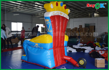 สีฟ้าและสีแดง PVC Custom โฆษณา inflatables บัลลังก์ / โซฟาสำหรับ Prop