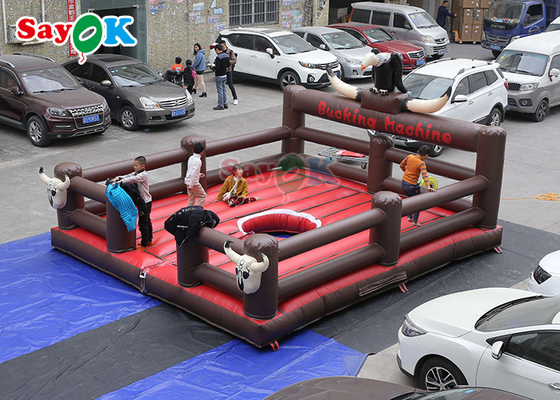 รูปแบบเชิงพาณิชย์ Inflatable Arena Mechanical Bull ที่นอนเกมเป่าลม Rodeo Bull