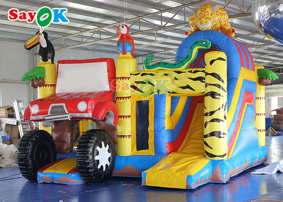 สนามเด็กเล่น สวนสัตว์ สัตว์ป่า สไลด์กระโดดทำให้พอง Bounce Castle Bouncy House