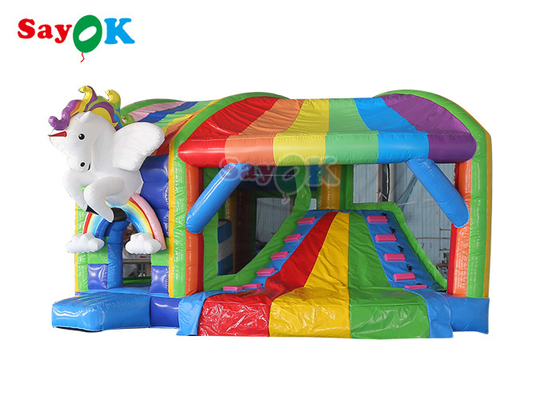 Rainbow Kids ปราสาทกระโดดเป่าลม Unicorn Bouncy Castle พร้อมสไลด์
