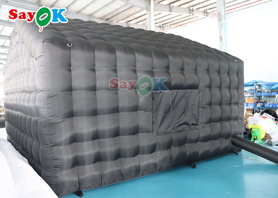 Custom Black Large 20ft Inflatable Air Tent พกพาพาร์ตี้ LED Lighting คลับกลางคืนแบบอัดอัด