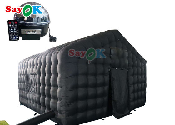 Custom Black Large 20ft Inflatable Air Tent พกพาพาร์ตี้ LED Lighting คลับกลางคืนแบบอัดอัด