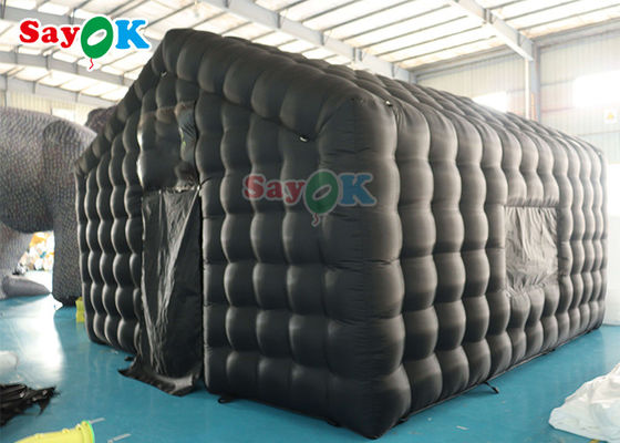 Custom Black Large 20ft Inflatable Air Tent พกพาพาร์ตี้ LED Lighting คลับกลางคืนแบบอัดอัด