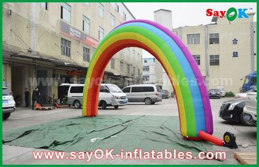Inflatable Race Arch Beautiflu และผ้า Oxford ที่ทนทานหรือ PVC Rainbow Rainbow Arch พร้อม CE / UL Blower