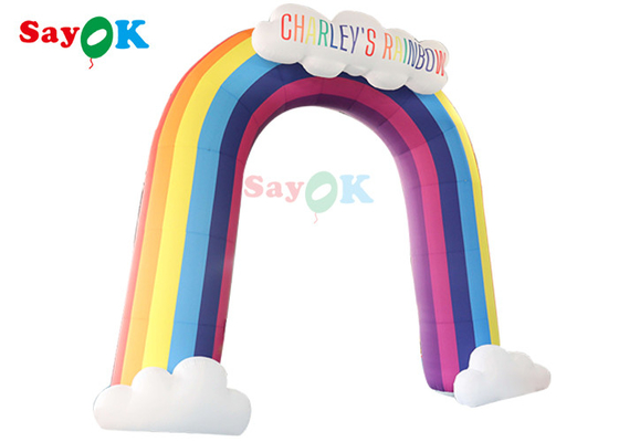 Rainbow Inflatable Arch การโฆษณาที่มีสีสัน Blow Up Gate สำหรับการตกแต่ง