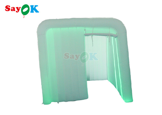 Inflatable Club แบบพกพา 360 Lighted Photo Booth Enclosure Inflatable Cube ฉากหลัง