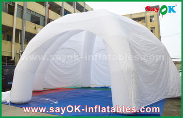 เต็นท์เป่าลมหลายคนโฆษณาสีขาว PVC Giant Inflatable Exhibition เต็นท์แมงมุมพอง