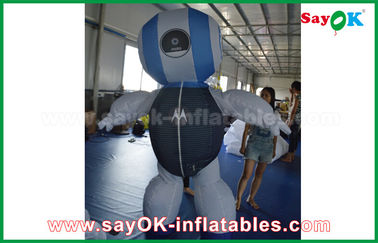 Custom 2mH อ๊อกฟอร์ดผ้าหุ่นยนต์ Custom Inflatable Products Blue สำหรับการโฆษณา