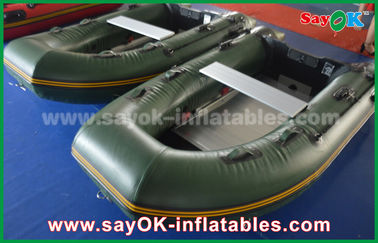 สีเขียว 0.9 / 1.2 มม. ผ้าใบกันน้ำ PVC Inflatabe เรือกับอลูมิเนียมชั้น / Paddles