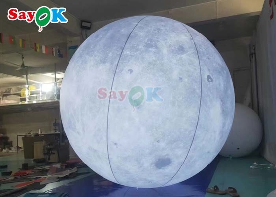 6.6ft Led Light บอลลูนจันทร์แบบปนเปียก ดาวเคราะห์ขนาดใหญ่แบบปนเปียก การตกแต่งเวทีสําหรับงาน