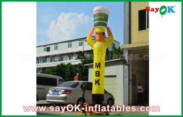 Inflatable Wacky Waving Tube Man หม้อหุงนักเต้นอากาศเป่าลมสีเหลืองสำหรับการโฆษณา, นักเต้นท้องฟ้าทำให้พอง