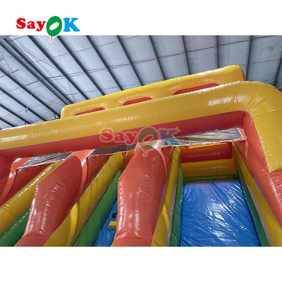สไลด์ลมลื่นกลางแจ้ง สไลด์ลมลื่น PVC ง่าย สไลด์ลมลื่นลมลื่นลมลื่นพาณิชย์ที่มีสระสําหรับเด็ก