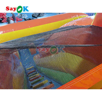 สไลด์ลมลื่นกลางแจ้ง สไลด์ลมลื่น PVC ง่าย สไลด์ลมลื่นลมลื่นลมลื่นพาณิชย์ที่มีสระสําหรับเด็ก