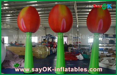 Giant Red Inflatable ดอกไม้คู่สำหรับตกแต่งเวทีด้วยไฟ LED