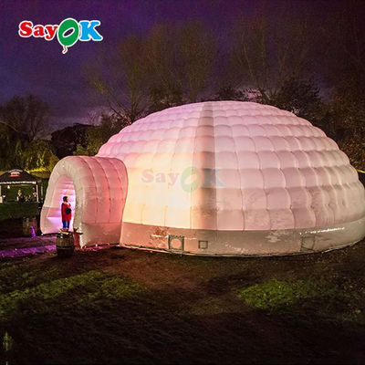 ผ้าอ็อกซ์ฟอร์ดกันน้ํา แสง LED สีสันดี ภายนอก Dome หอเต็นท์ Igloo แบบอัดอากาศ