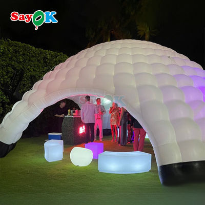 ผ้าอ็อกซ์ฟอร์ดกันน้ํา แสง LED สีสันดี ภายนอก Dome หอเต็นท์ Igloo แบบอัดอากาศ