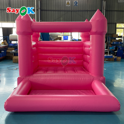 Sayok บูมเซอร์งานแต่งงานเป่าลมขนาดเล็ก PVC แบบกำหนดเอง บ้านกระโดดเป่าลมสีชมพูสำหรับงานปาร์ตี้กลางแจ้ง