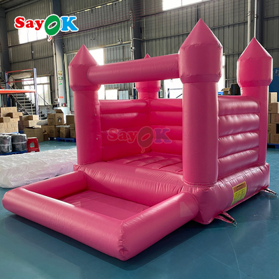 Sayok บูมเซอร์งานแต่งงานเป่าลมขนาดเล็ก PVC แบบกำหนดเอง บ้านกระโดดเป่าลมสีชมพูสำหรับงานปาร์ตี้กลางแจ้ง
