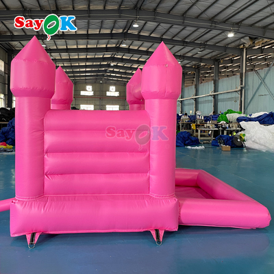 Sayok บูมเซอร์งานแต่งงานเป่าลมขนาดเล็ก PVC แบบกำหนดเอง บ้านกระโดดเป่าลมสีชมพูสำหรับงานปาร์ตี้กลางแจ้ง